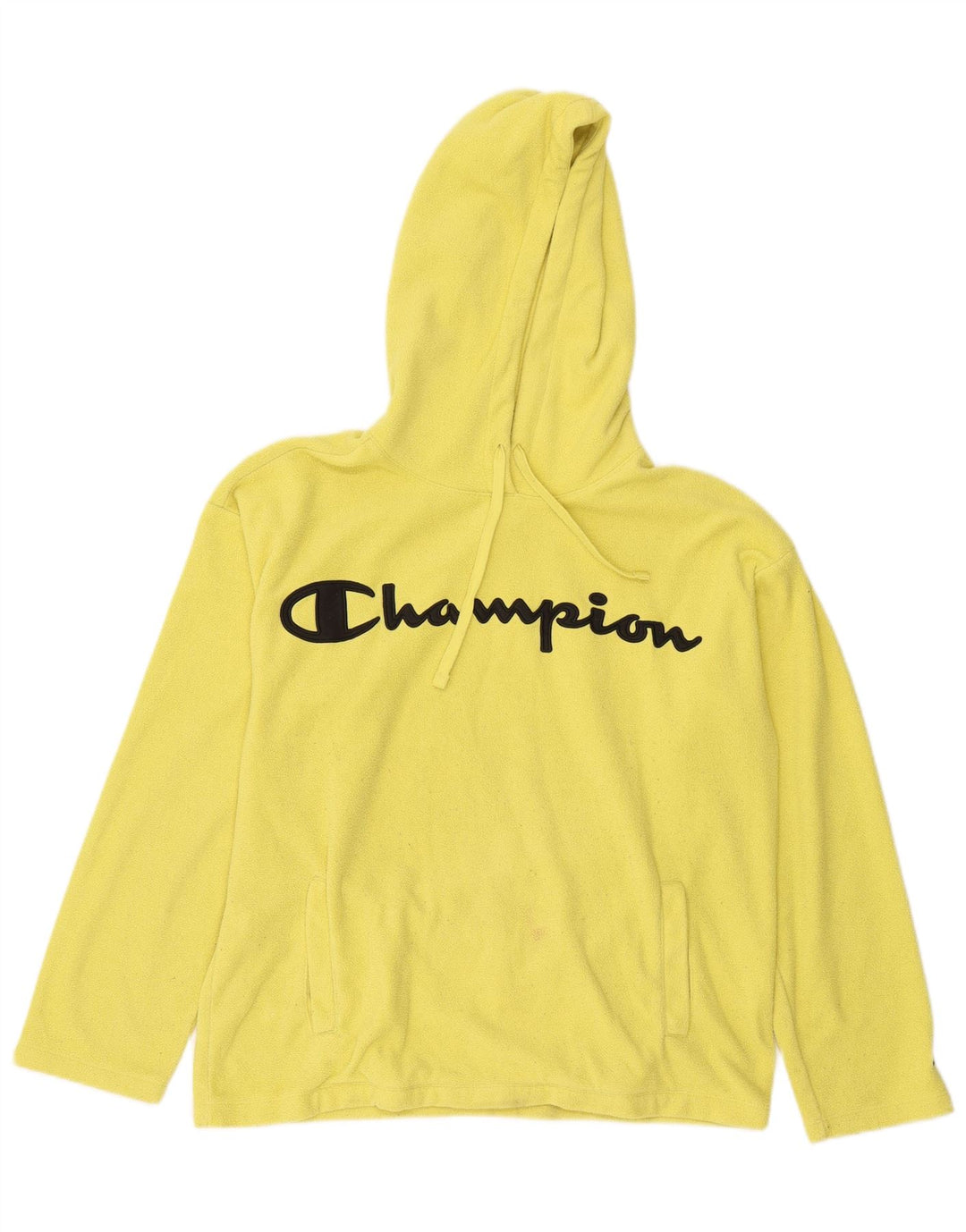 Champion Jersey De Forro Polar Con Capucha Gráfico Para Hombre Poliéster Amarillo Grande