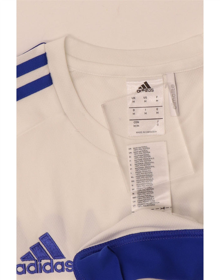 Adidas Hombre Climalite Graphic Camiseta Top Medio Blanco Colorblock