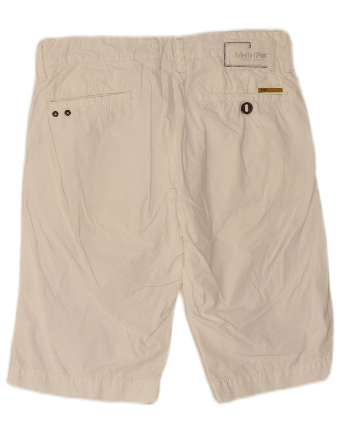 Meltin' Pot Pantalones cortos chinos para hombre mediano W32 Algodón blanco