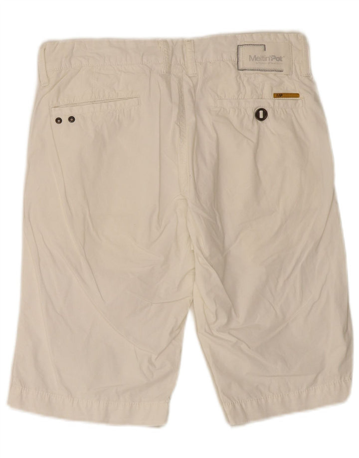 Meltin' Pot Pantalones cortos chinos para hombre mediano W32 Algodón blanco