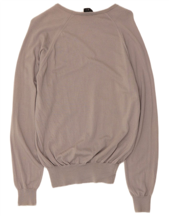 Gucci Suéter tipo jersey con cuello barco para mujer Reino Unido 12 Lana gris medio
