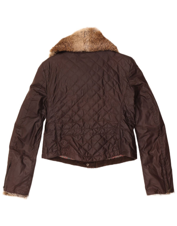 Belstaff Chaqueta Acolchada Corta Para Mujer IT 44 Algodón Marrón Medio