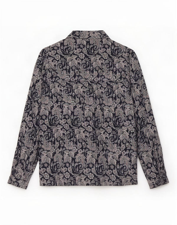 Massimo Dutti Blusa Camisa Mujer EU 36 XS Azul Marino Paisley