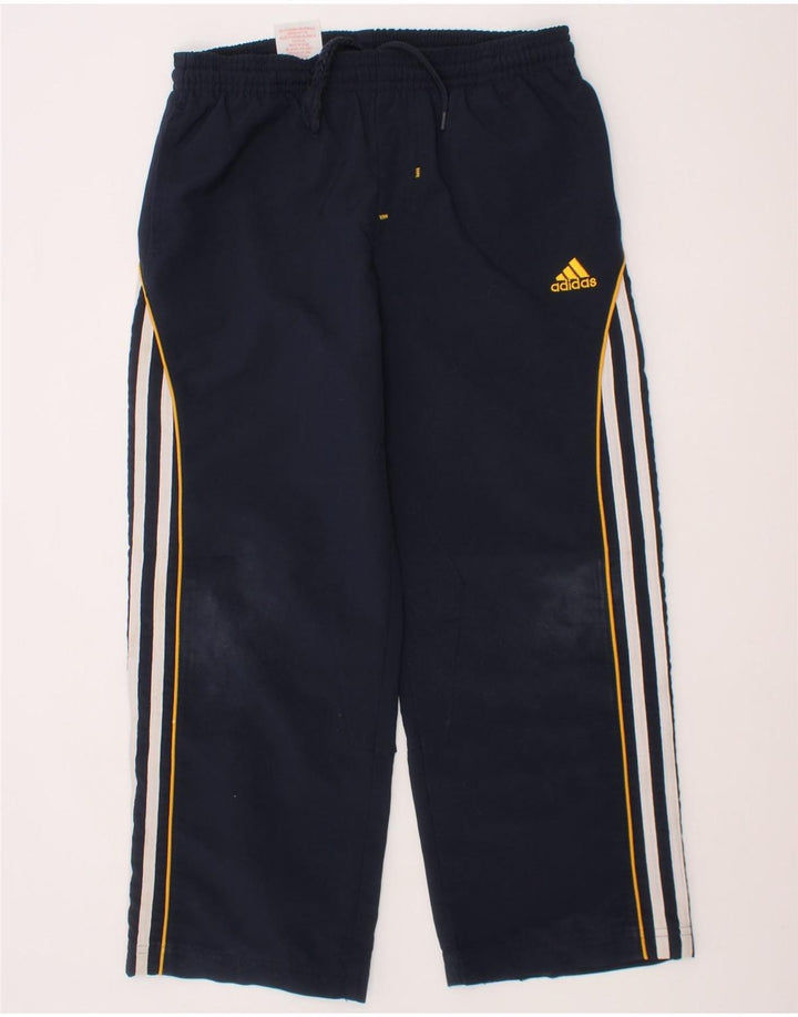 ADIDAS Boys Tracksuit Trousers 7-8 Years Navy Blue Polyester Vintage Adidas and Second-Hand Adidas from Messina Hembry 