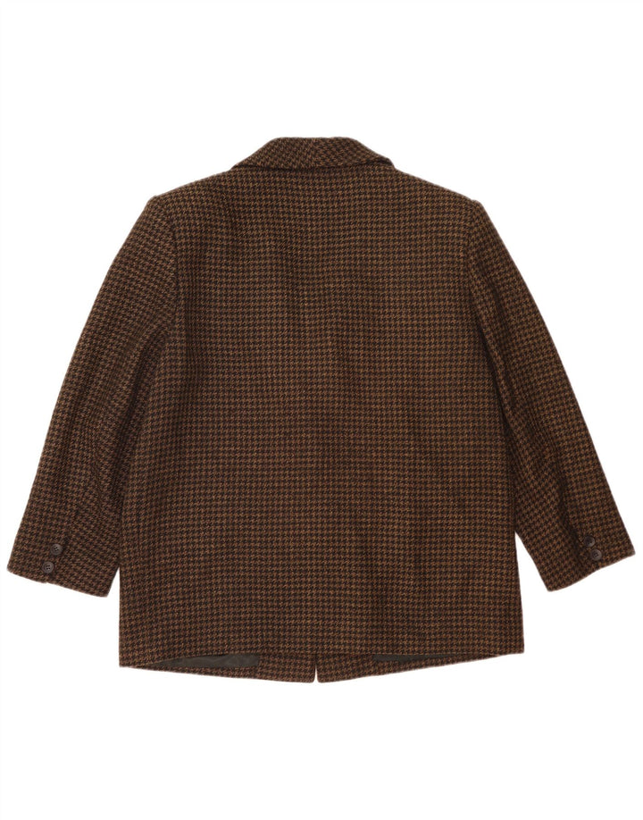 Vintage mujer 2 botones suelta fit Blazer chaqueta IT 48 XL pata de gallo negro