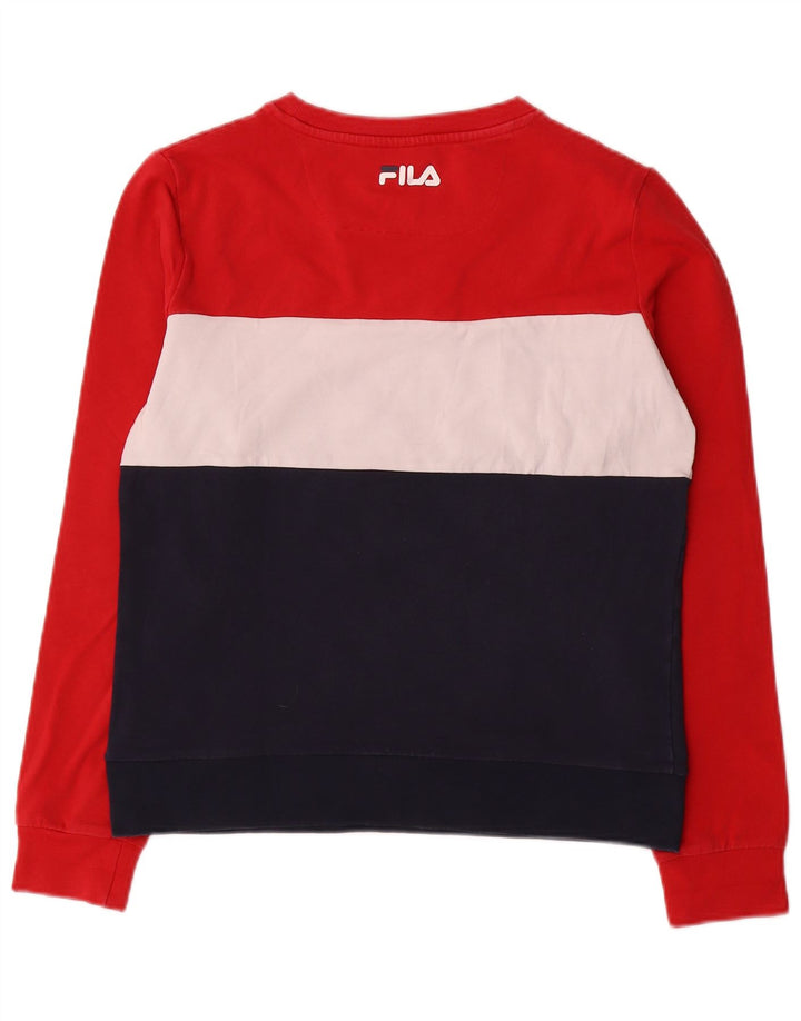 Fila Sudadera gráfica para mujer Jumper UK 10 Small Red Colourblock