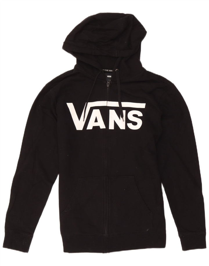 Vans Sudadera con capucha y cremallera gráfica para hombre Algodón negro mediano