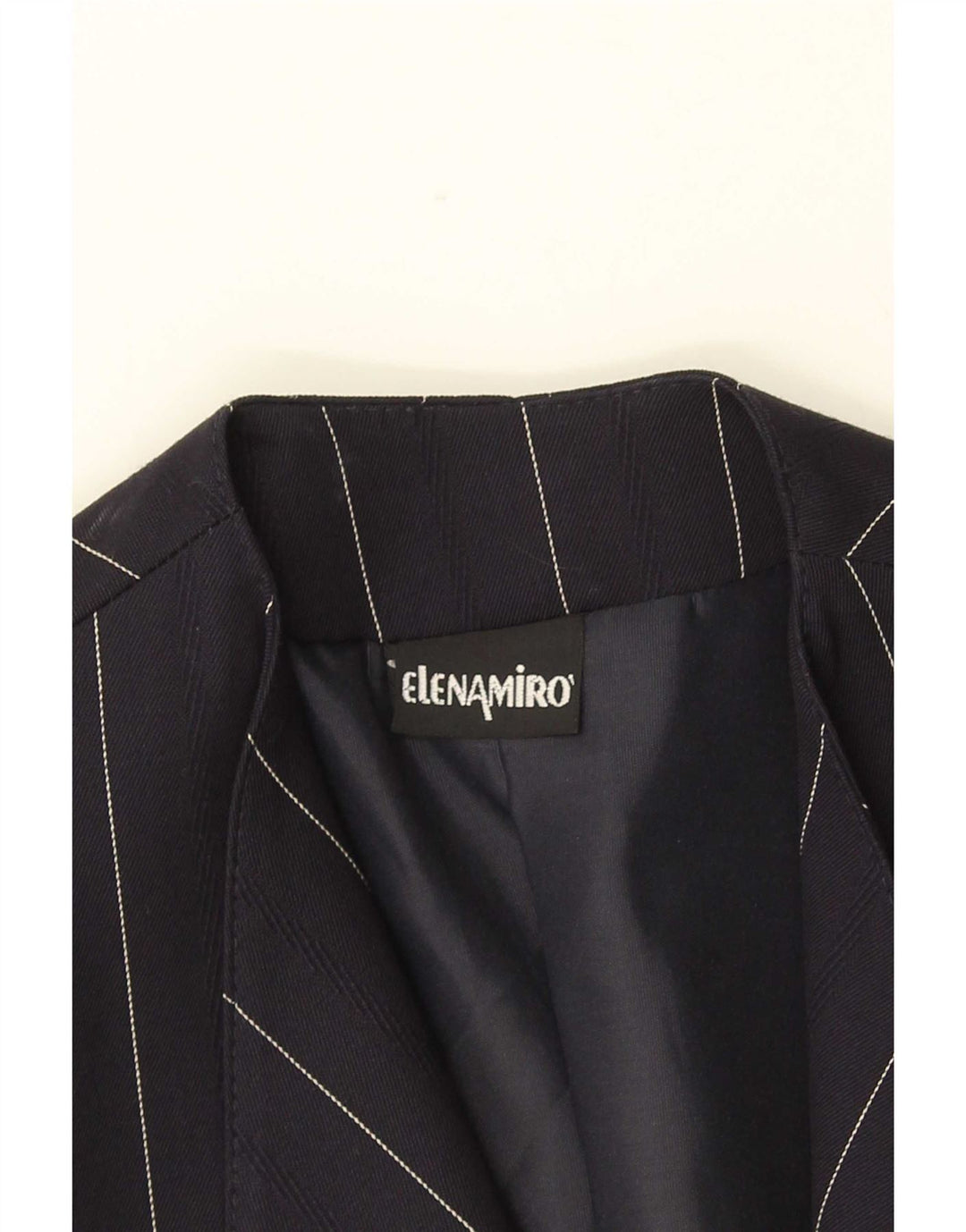 ELENA MIRO Chaqueta Blazer de 2 Botones para Mujer UK 18 XL Lana a Rayas Azul Marino