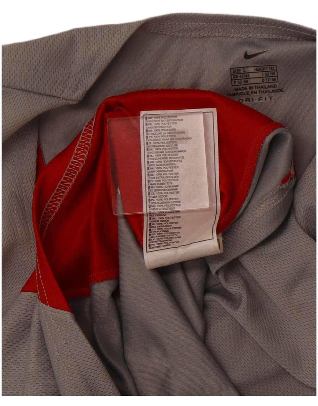 NIKE Camiseta sin mangas Dri Fit para hombre UK 42/44 Poliéster con bloques de color gris grande