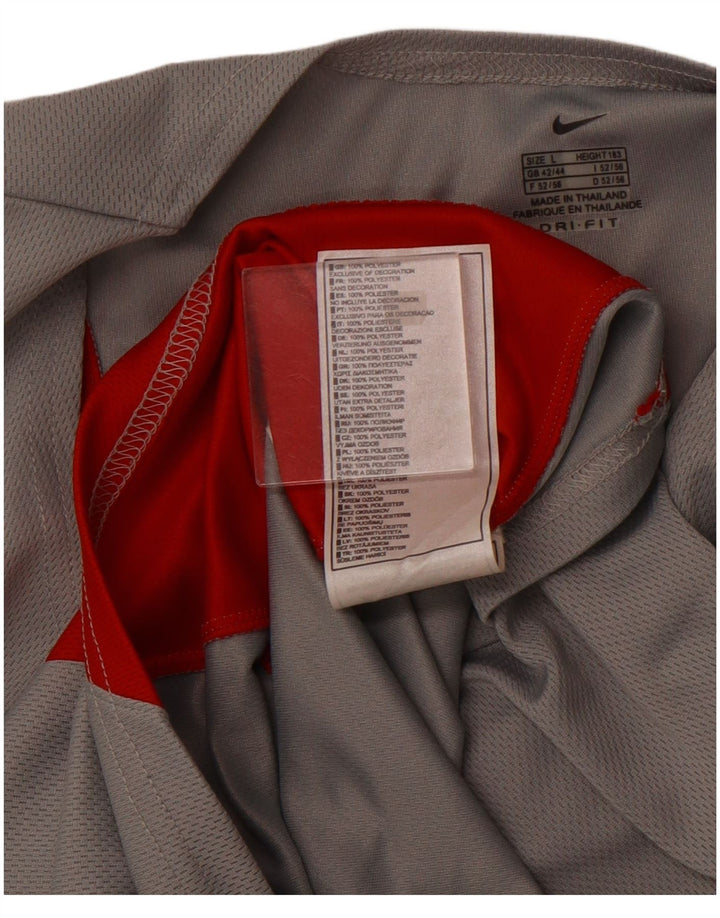 NIKE Camiseta sin mangas Dri Fit para hombre UK 42/44 Poliéster con bloques de color gris grande