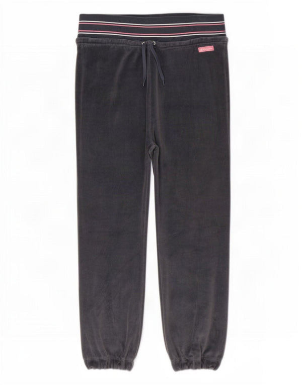 Champion Pantalones de chándal de terciopelo para mujer Joggers UK 44 Gris medio a rayas
