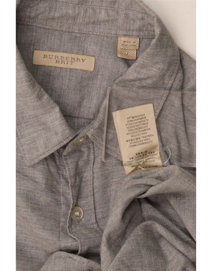 BURBERRY Camisa BRIT para hombre Algodón gris medio