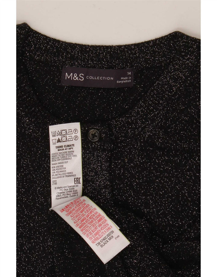 Marks & Spencer - Cárdigan para mujer, talla 40, talla grande, viscosa negra