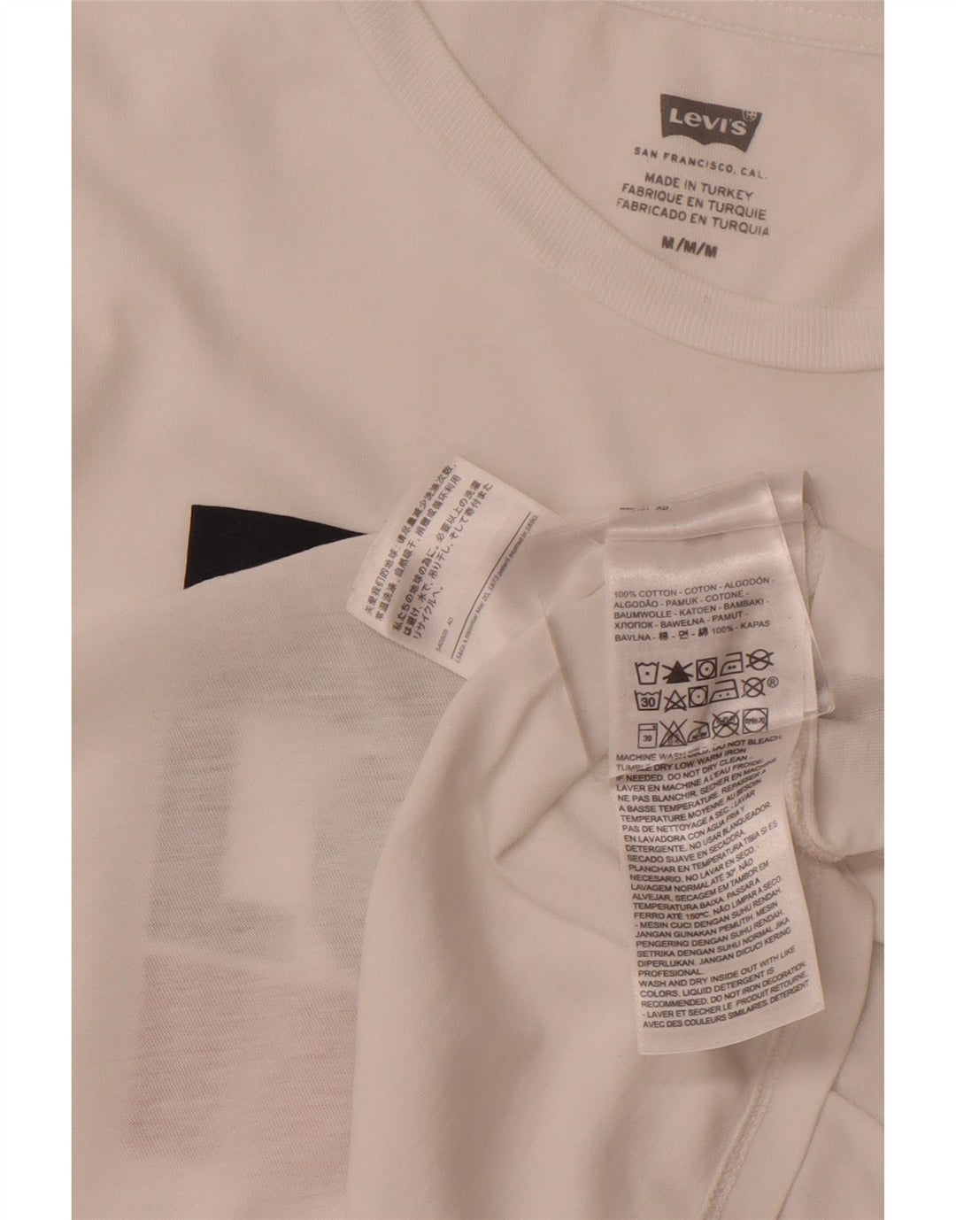 LEVI'S Camiseta gráfica para mujer Top UK 12 Medium White Cotton