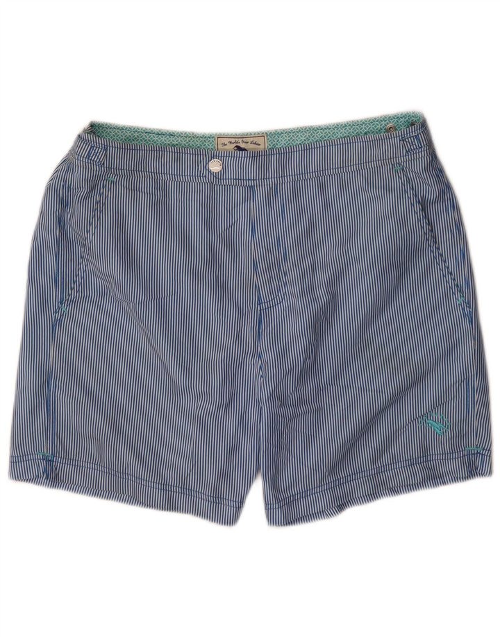 Bañador para hombre de Ted Baker en poliéster azul medio con rayas diplomáticas