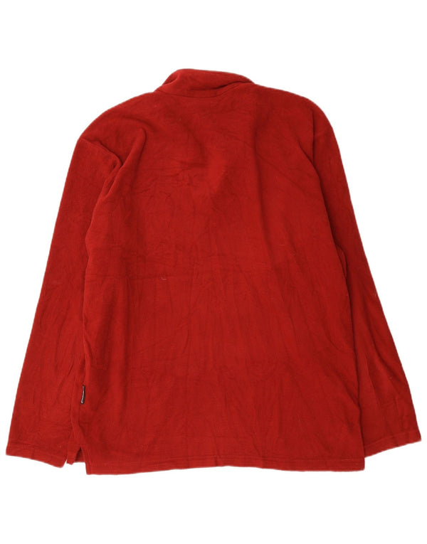 Jack Wolfskin Jersey polar con cremallera y cuello para hombre UK 40/42 Large Borgoña Poliéster