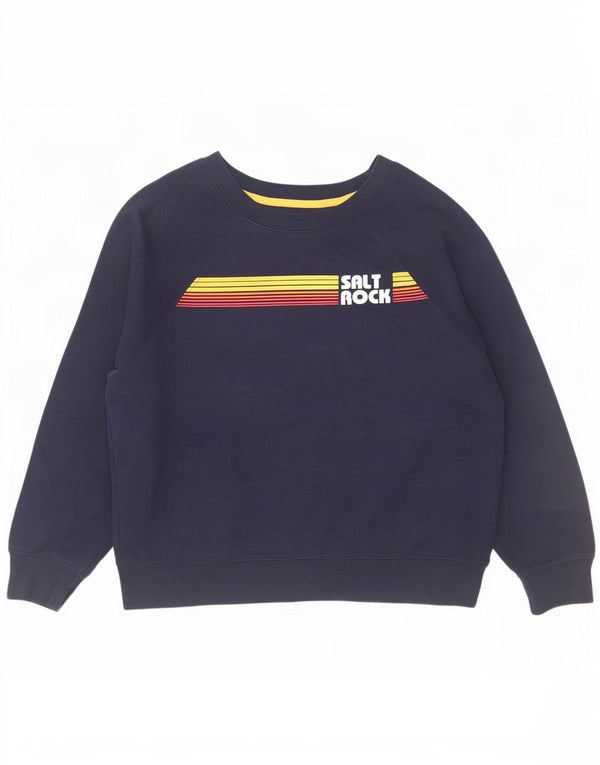 Saltrock Sudadera gráfica para mujer Jumper UK 12 Medium Azul marino Algodón