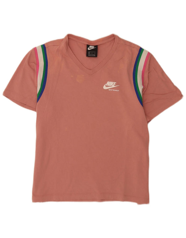 Nike Camiseta Mujer Top UK 40 XL Algodón Rayas Rosa