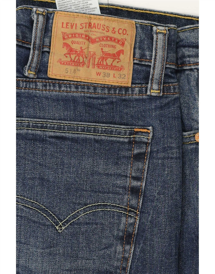Levi's Hombre 514 Vaqueros Rectos W38 L27 Algodón Azul