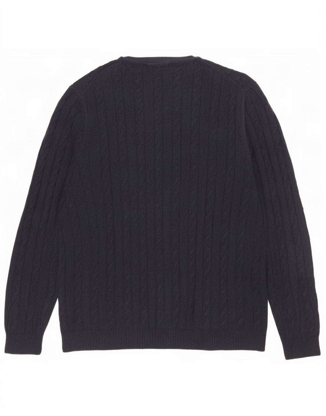 Lyle & Scott Jersey de cuello redondo para hombre, talla grande, algodón azul marino