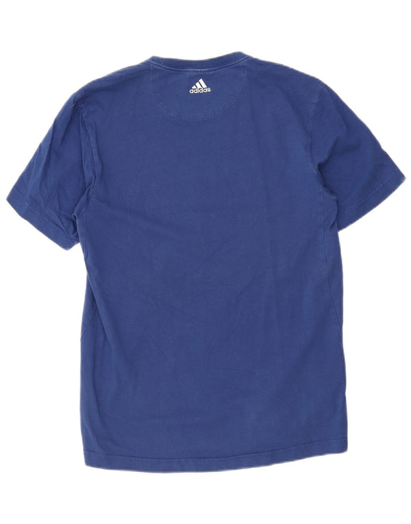 Adidas - Camiseta gráfica para hombre, talla pequeña, algodón azul