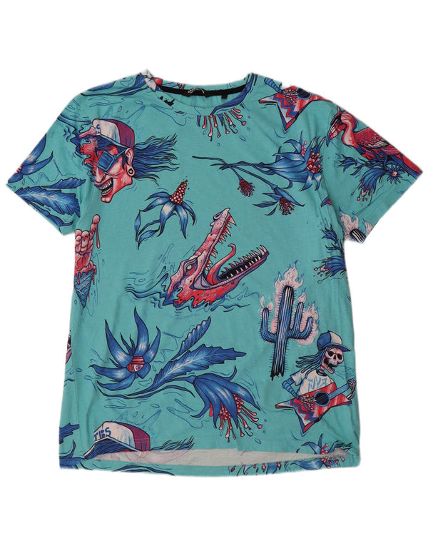 Cropp Camiseta gráfica de corte regular para hombre Top 2XL Turquesa