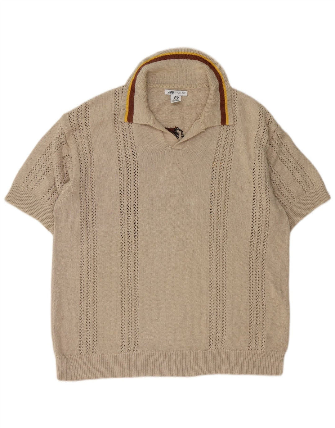 Zara Hombre: Inigo Studio Graphic Polo Neck Jumper Sweater Beige Medio
