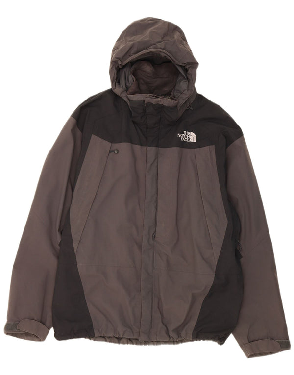 The North Face Chaqueta impermeable con capucha para hombre UK 40 Large Gris Colorblock Nylon