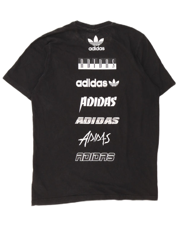 Adidas - Camiseta gráfica para hombre, talla grande, algodón negro
