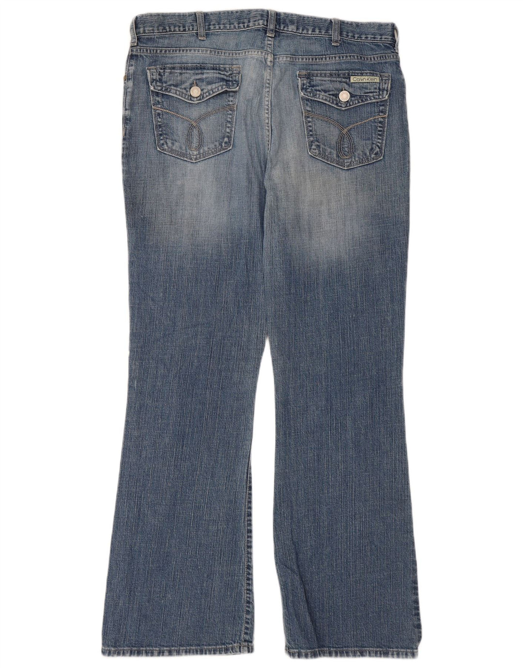 CALVIN KLEIN Vaqueros acampanados para mujer US 16 XL W36 L32 Algodón azul