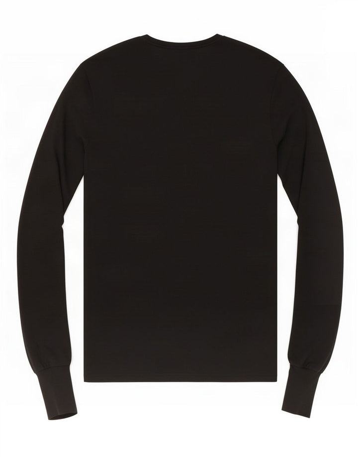 Zara Mujer Blusa Manga Larga Top UK 42 Medio Negro Poliéster