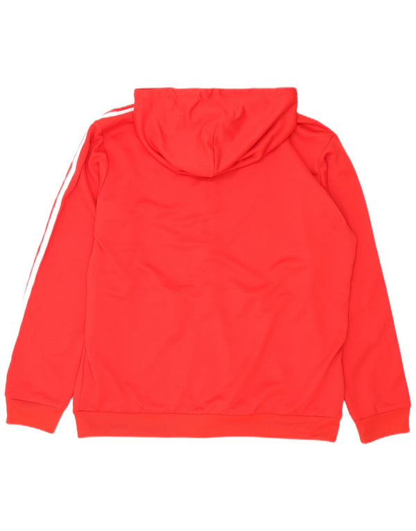 Adidas Sudadera con capucha y cremallera para hombre XL Poliéster rojo