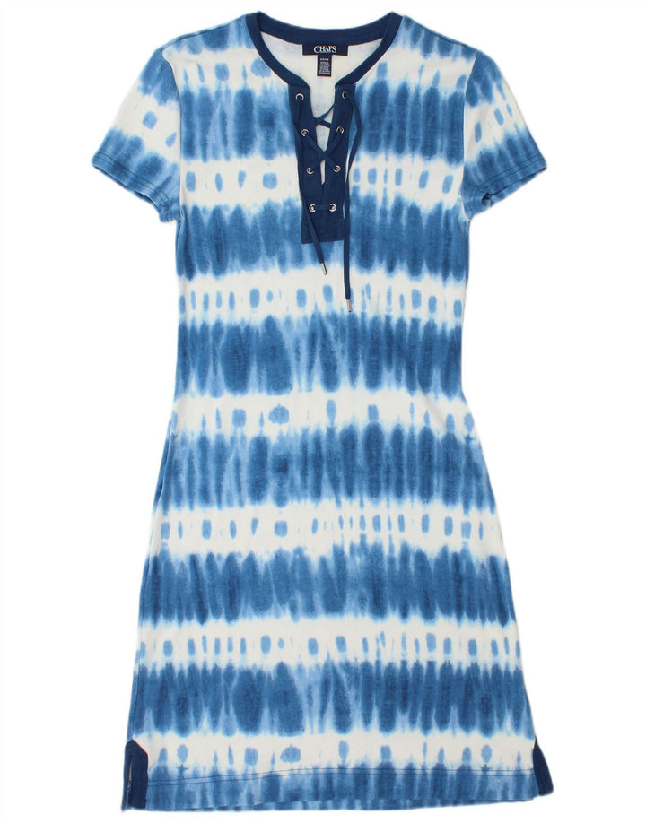 Chaps Vestido tipo camiseta para mujer UK 8 Small Blue Tie Dye Algodón