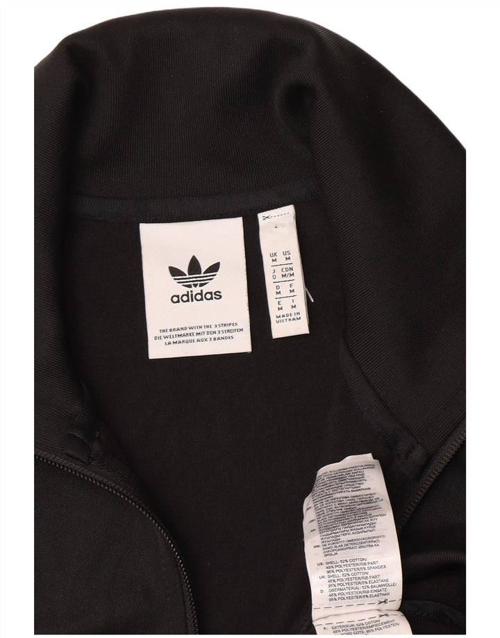 Adidas Hombre Chándal Top Chaqueta Mediano Negro Algodón