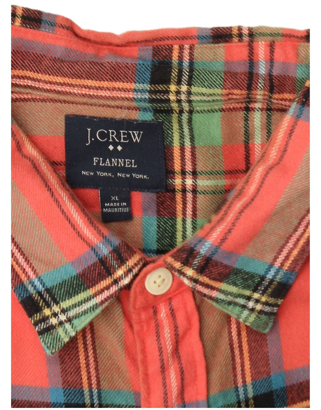 J. Crew Camisa de franela para hombre XL Algodón a cuadros rosa