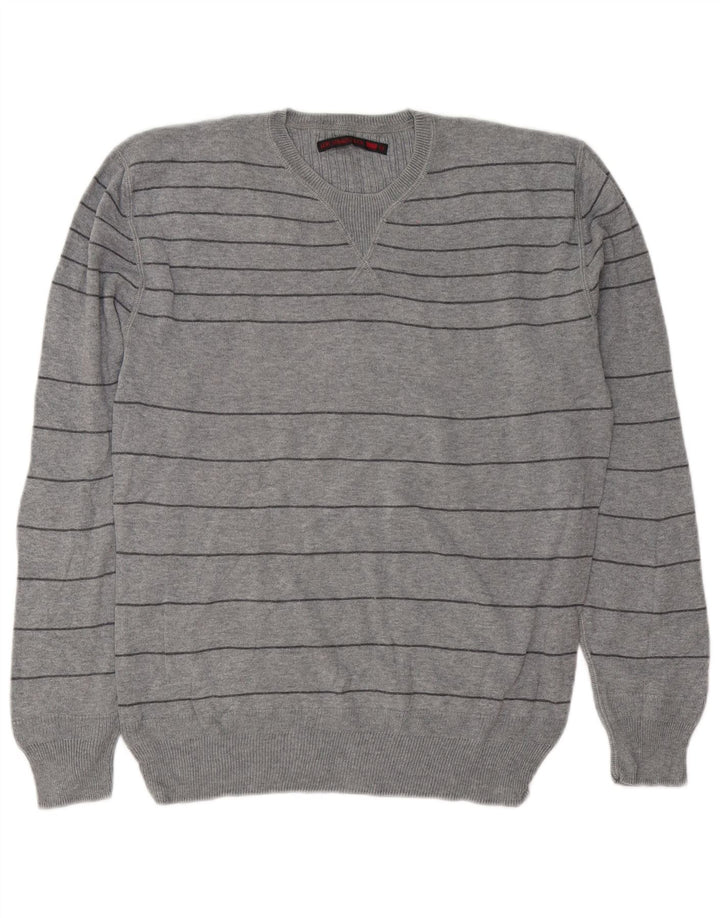 Levi's Hombre Jersey Con Cuello Redondo De Algodón A Rayas Gris Medio