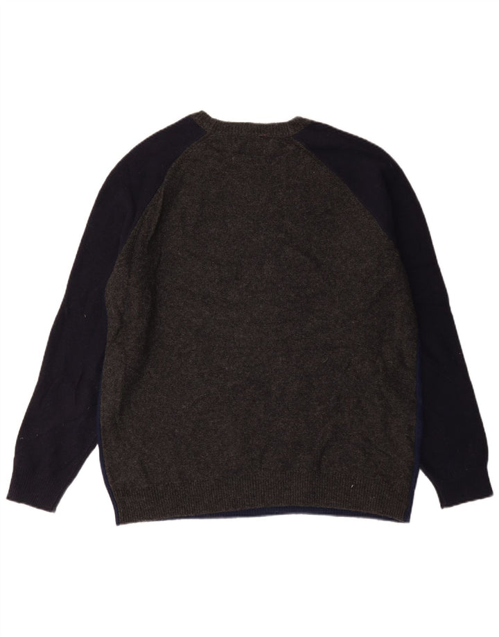 Marks & Spencer Jersey con cuello redondo para hombre, talla grande, color azul marino