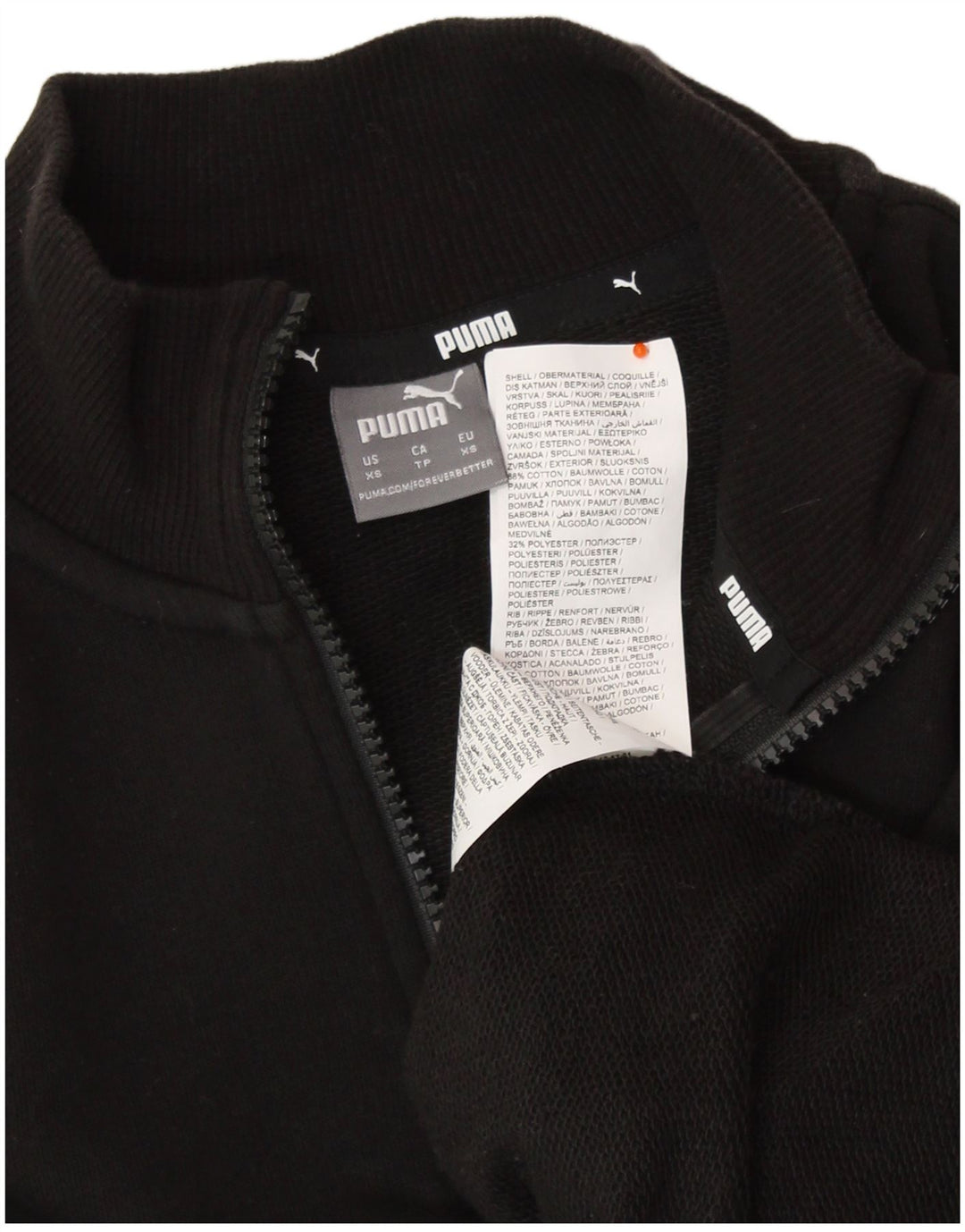 PUMA Sudadera corta extragrande para mujer UK 6 XS Black Colourblock