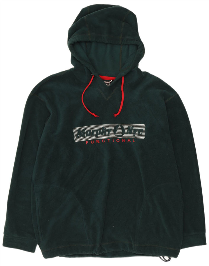 Murphy & Nye Jersey con capucha de forro polar gráfico para hombre XL Poliéster verde