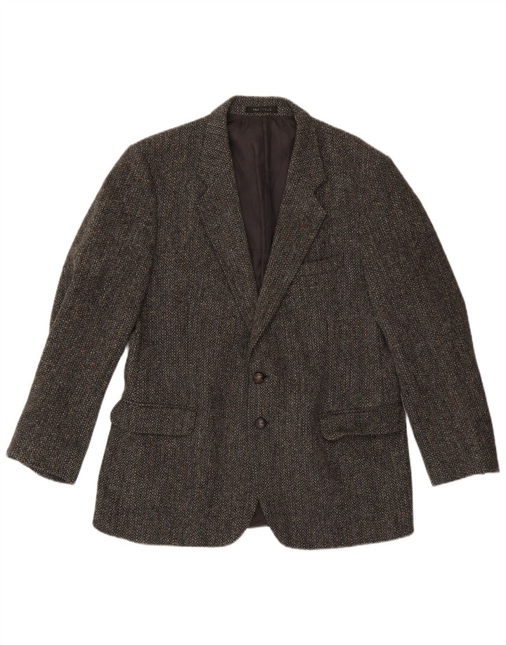 Harris Tweed Chaqueta tipo blazer de 2 botones para hombre UK 42 XL Lana moteada gris