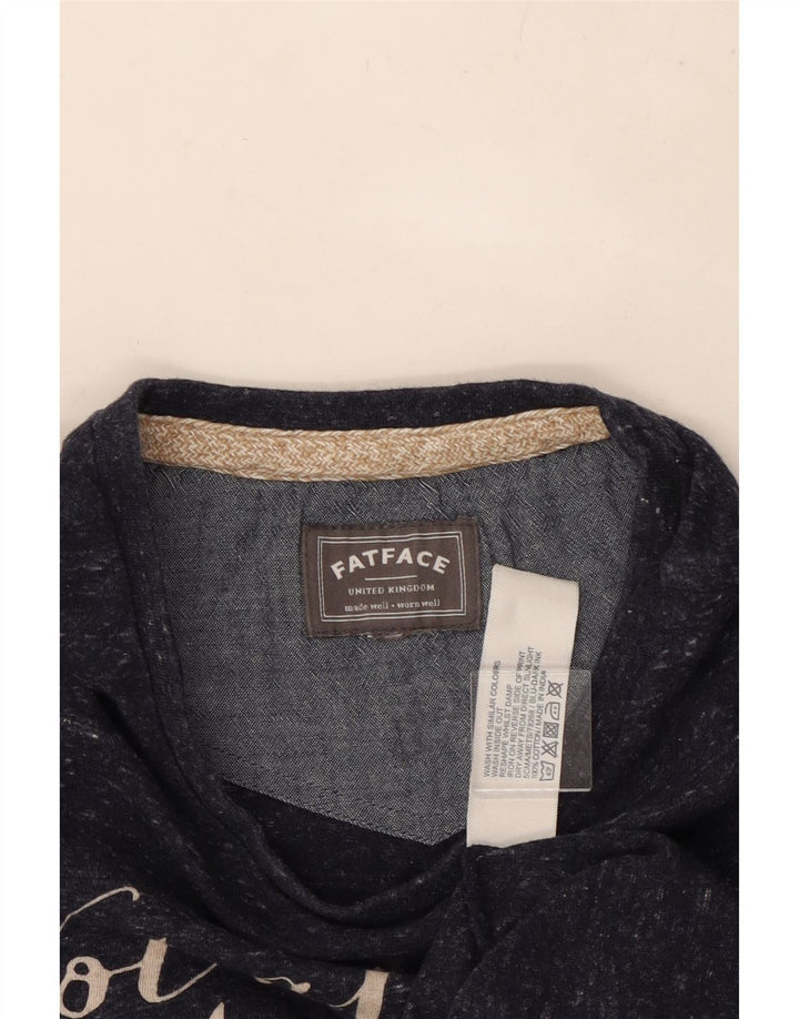 FAT FACE Camiseta gráfica para mujer Top mediano de algodón moteado en azul marino