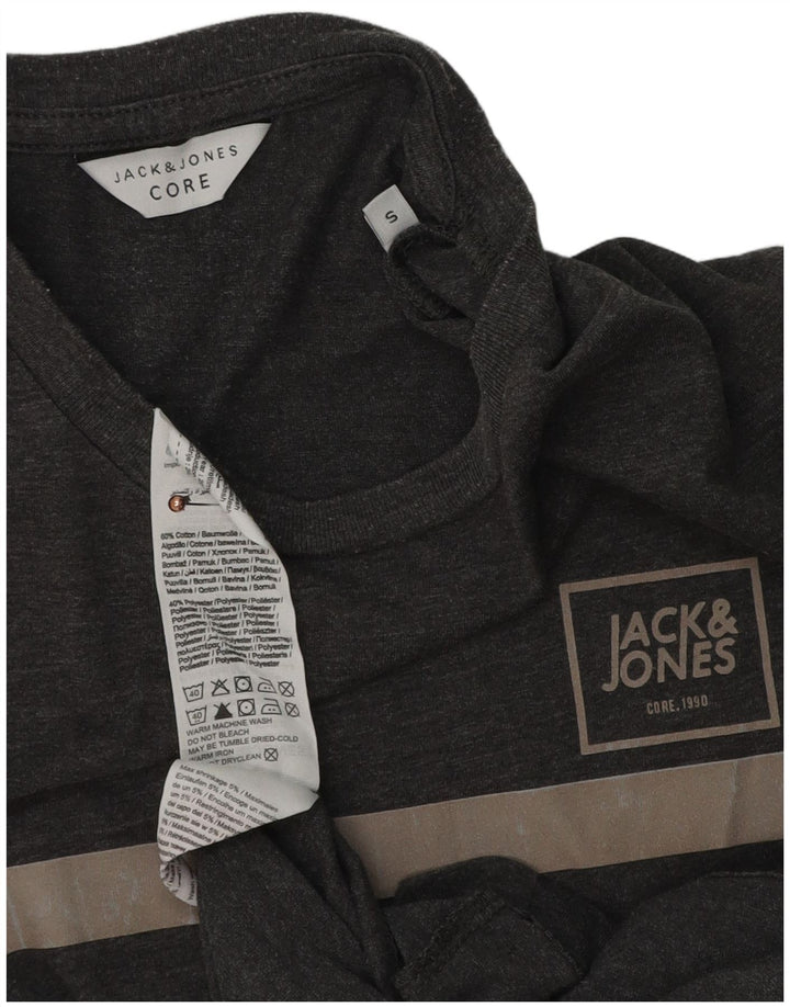 Jack & Jones Hombre Camiseta Top Small Gris Colorblock Algodón