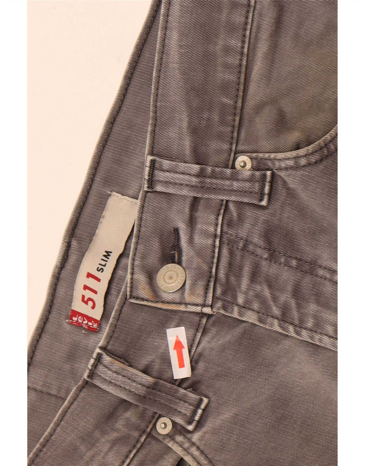 Levi's Hombre 511 Slim Jeans W30 L29 Algodón Gris