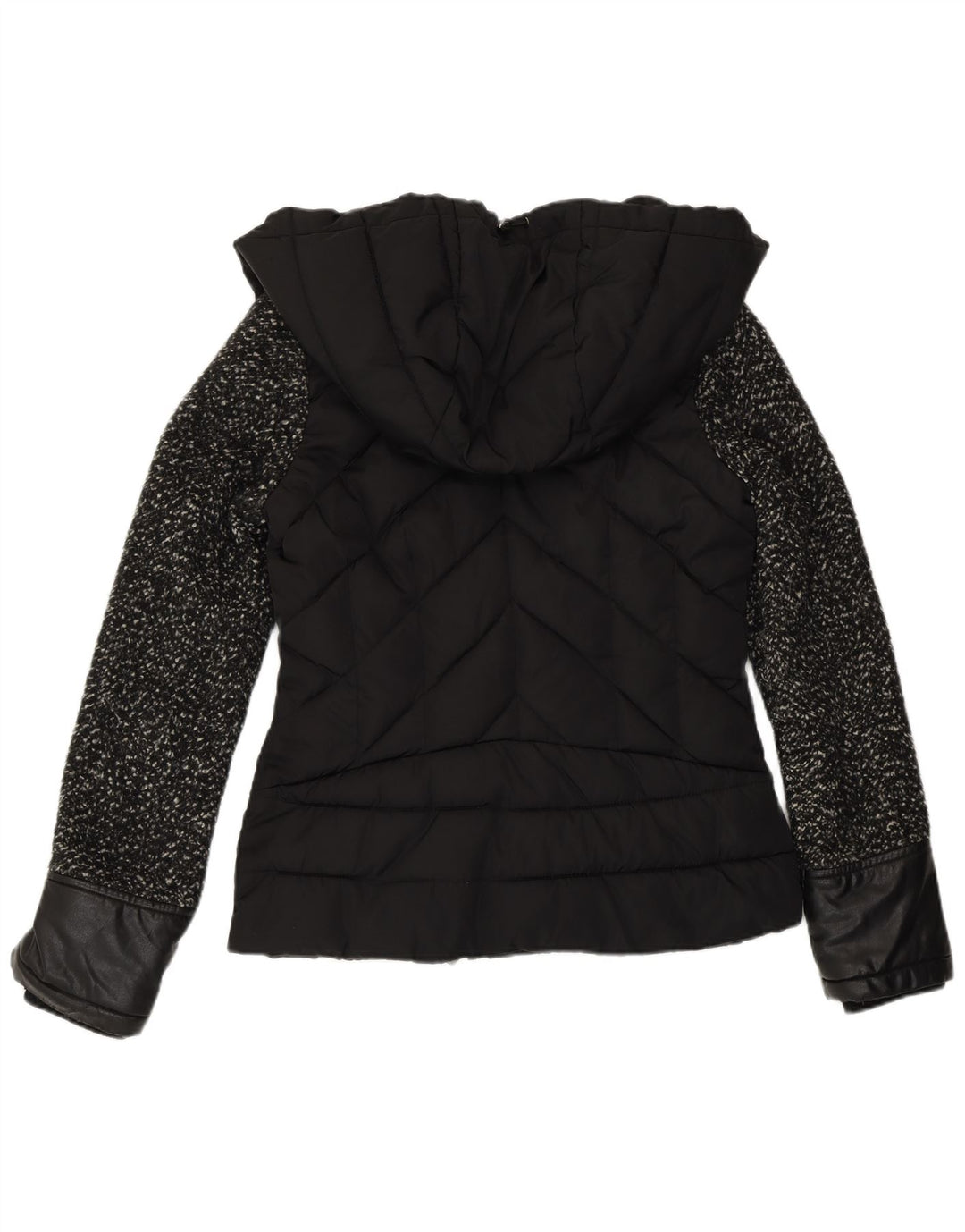 Pinko Chaqueta acolchada con capucha para mujer UK 10 Small Poliéster negro