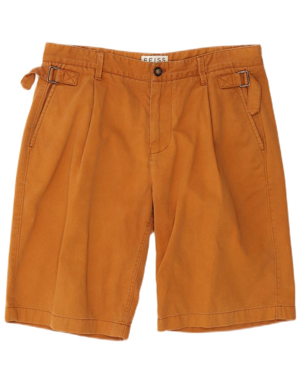 Reiss Mens Pegged Chino Shorts W34 Grande Algodón Marrón