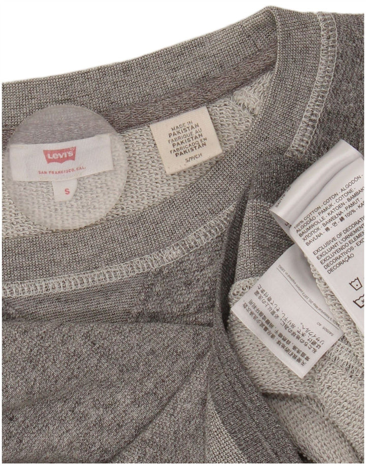 Levi's Sudadera extragrande para mujer, talla 10, algodón moteado gris pequeño