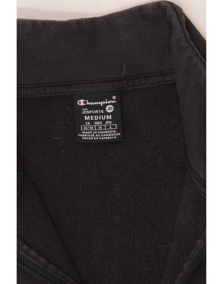 Champion Sudadera con cuello con cremallera para hombre, jersey de algodón azul marino mediano