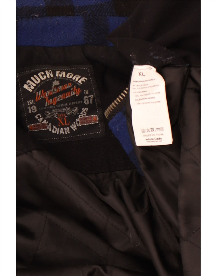 MUCHMORE Chaqueta bomber para hombre UK 42 XL Lana a cuadros azul