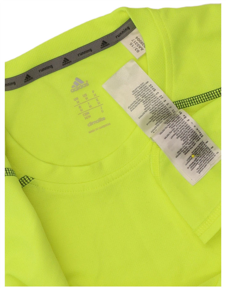 Adidas Hombre Climalite Camiseta Top Poliéster Amarillo Medio