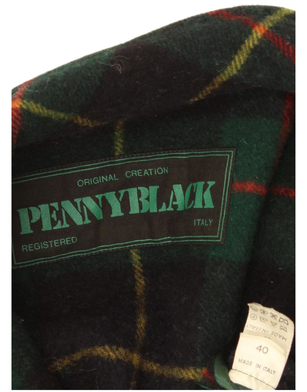 Chaqueta tipo blazer holgada para mujer Penny Black IT 40 Small Green Check Wool